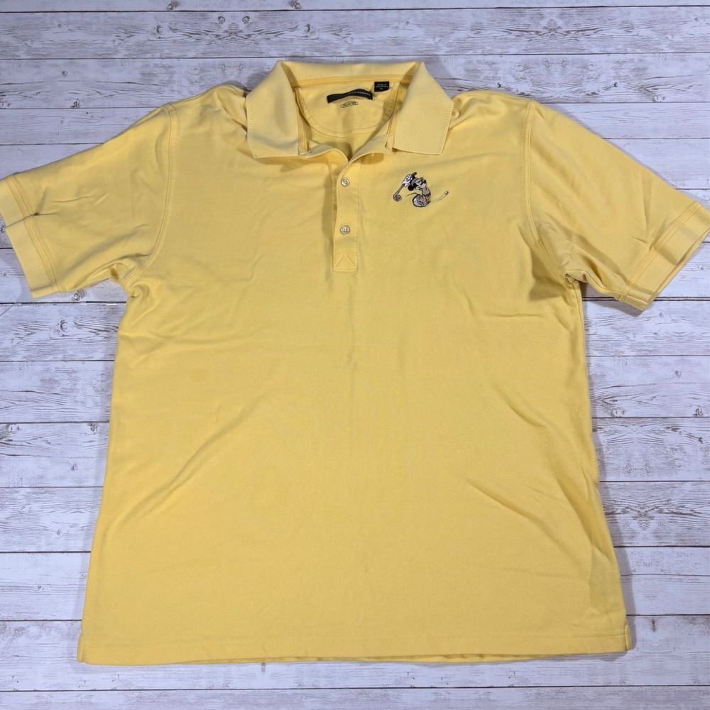 Greg Norman Mickey Mouse Golf Polo Shirt Mens XL Yellow Play Dry Pique Disney - Picture 6 of 15
